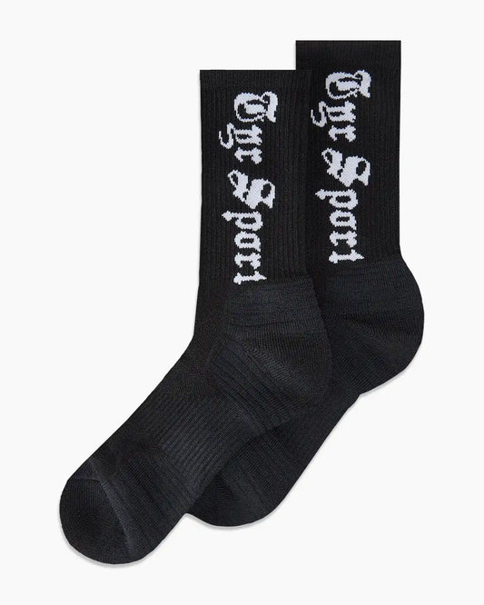Performance Script Crew Sock - Black