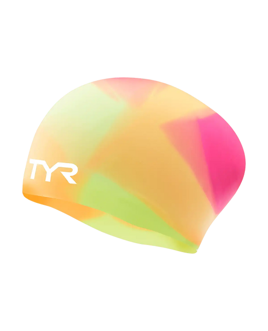 Youth Long Hair Silicone Swim Cap -Tie Dye
