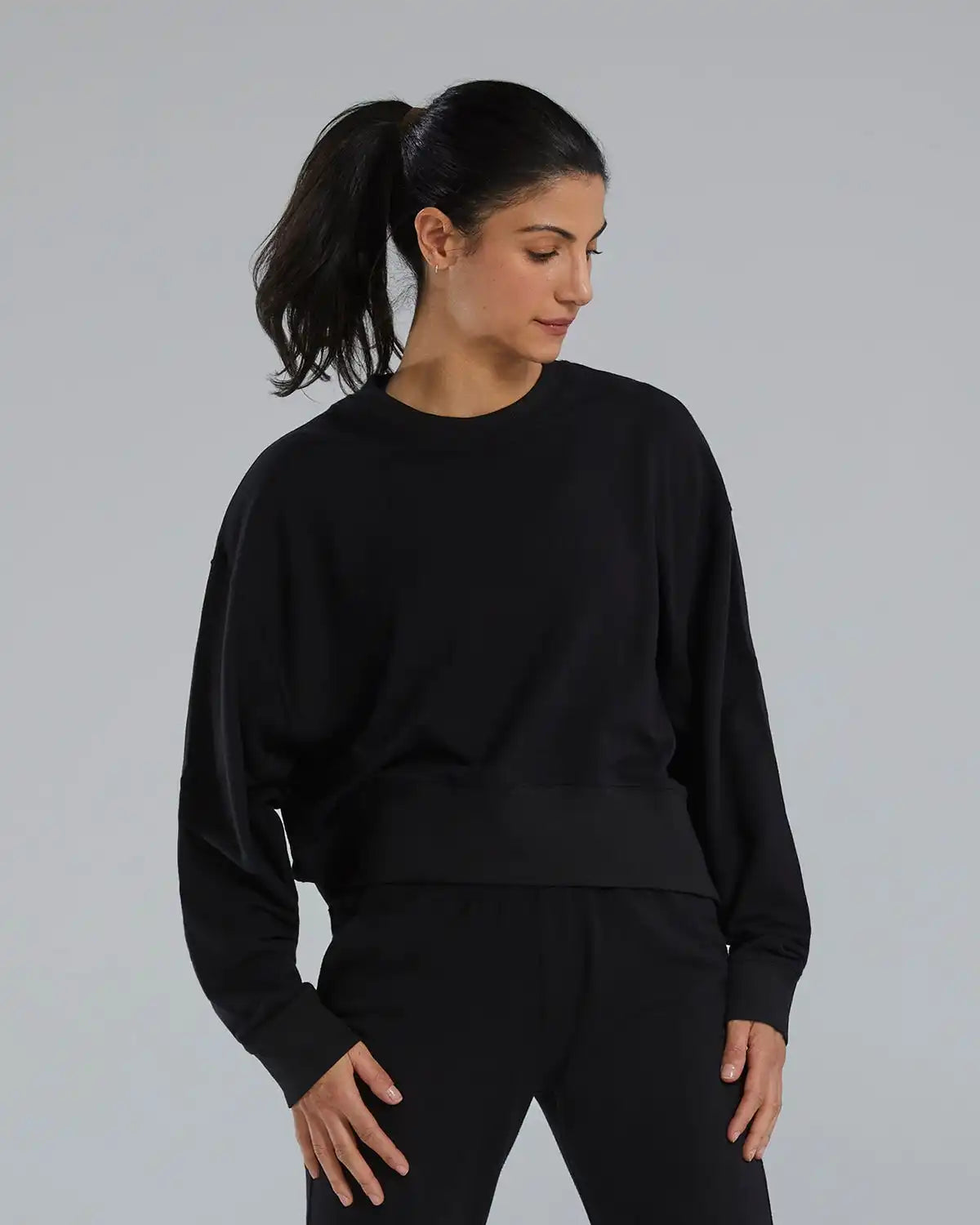 UltraSoft Women's Midweight Terry Cropped Crew